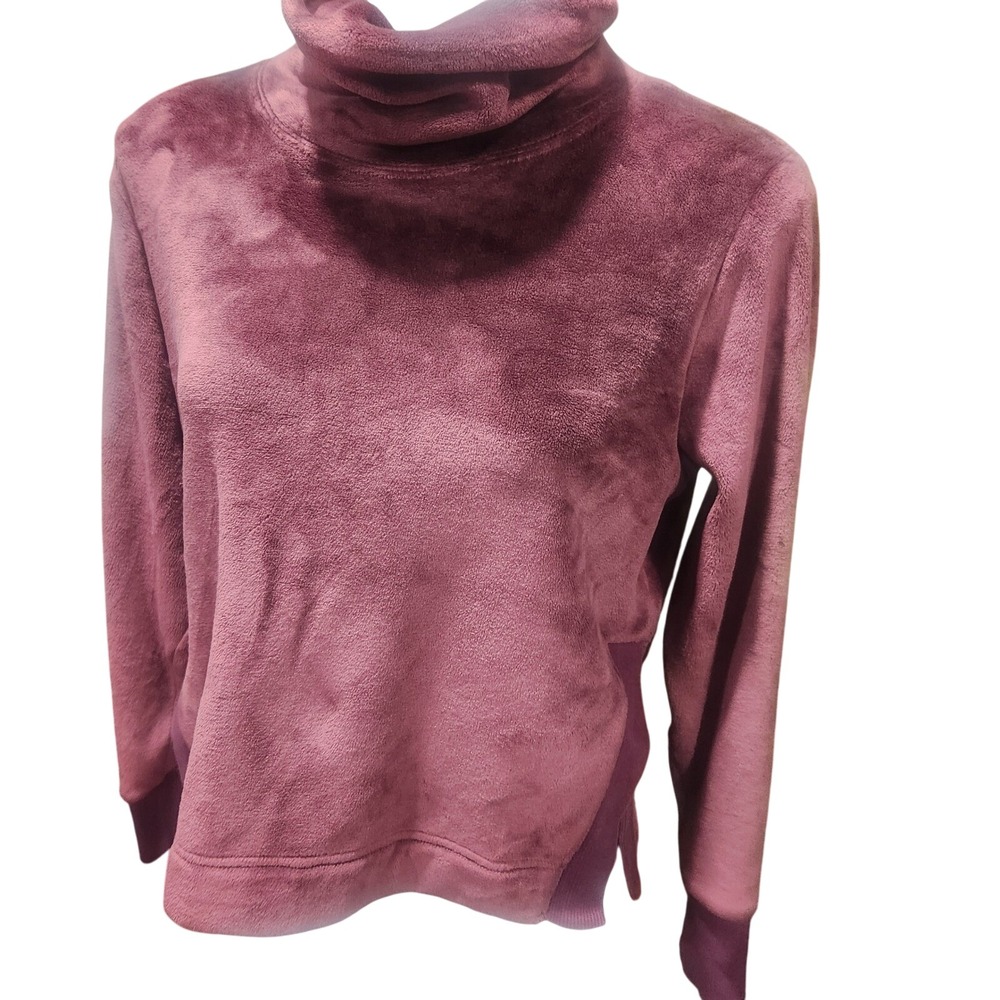 Athleta cowl neck‎ fleece pullover sweater XS deep wine red